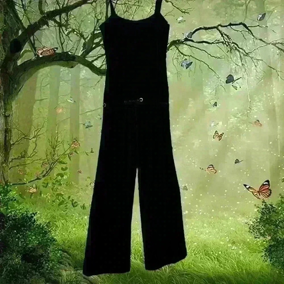 Y2k 90s Vintage Juicy Couture Black Suede Jumpsuit - Picture 6 of 9